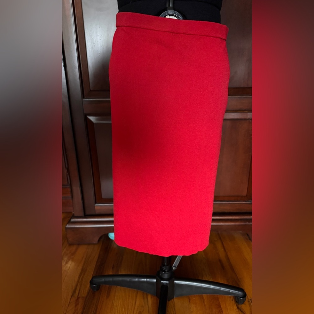 Elegant Red Pencil Skirt (red in photo is true)